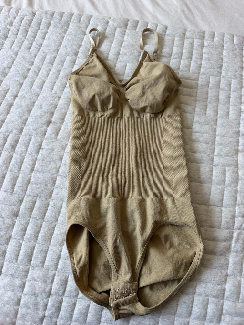 Seamless Sculpting Body Shaper Bodysuit in Beige